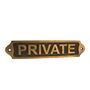 Retro Private Door Sign Solid Brass Antique Style Sign Plaque, thumbnail 1 of 11