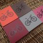 Set Of Four Leather Bicycle Coasters, thumbnail 5 of 5