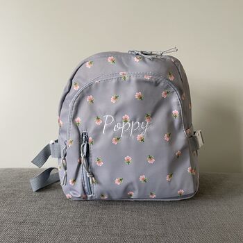 Personalised Embroidered Ditsy Girls Rounded Backpack, 4 of 9