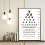 Personalised Milestone 18 Birthday Eye Chart Art Gift, thumbnail 1 of 3