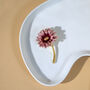 Pink Enamel Chrysanthemums Flower Brooch, thumbnail 2 of 6