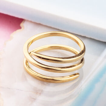 Corkscrew Silver And Gold Plate Spiral Rings, 5 of 8