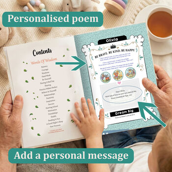 Christening Gift Book Personalised Words Of Wisdom, 3 of 12