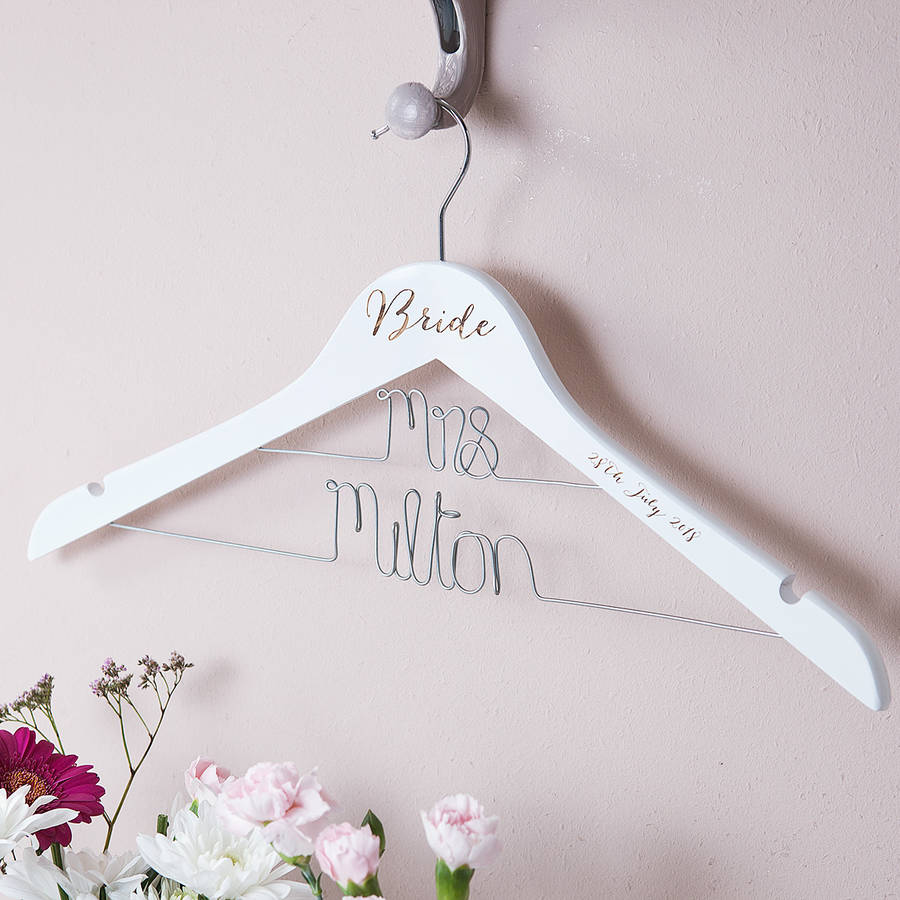 Personalised Double Line Wedding Hanger, 1 of 10
