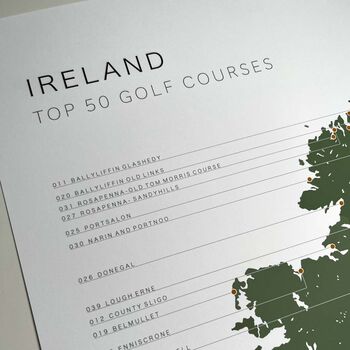 Ireland Golf Map And Checklist Top 50 Green 2024, 2 of 7