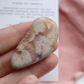 Flower Agate Smoothstone With Pouch | Crystal Gift, 5 of 8