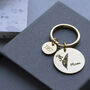 Personalised Gold Birth Flower Year Keyring, thumbnail 1 of 3