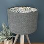 Enid Roan Blue Tweed Floral Lined Lampshades, thumbnail 4 of 11