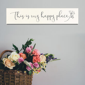 Handcrafted Wooden 'Happy Place' Sign, 2 of 4