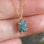 Natural Rough Blue Diamond Necklace In 14k Yellow Gold, thumbnail 3 of 4