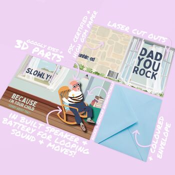Dad You Rock, Slowly! Funny Sound And Shake Card For Fathers Day, 9 of 12