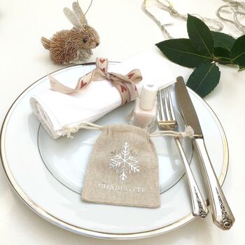 Christmas Table Snowflake Reusable Gift Bags, 4 of 7