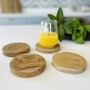 Natural Wood Drinks Coasters Set Four, thumbnail 1 of 4