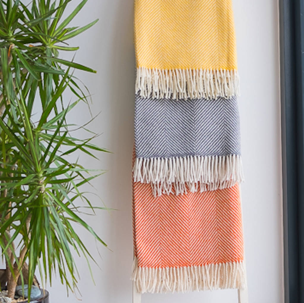 bright merino wool throw by atlantic blankets | notonthehighstreet.com