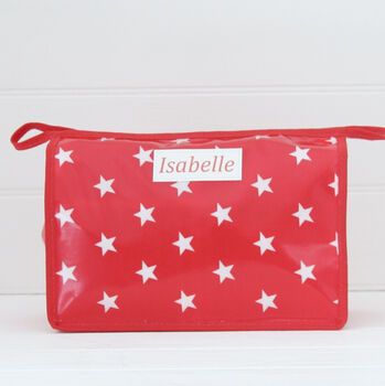 Personalised Oilcloth Wipe Clean Wash Bag, 3 of 4
