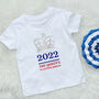 Queen's 2022 Platinum Jubilee Kids T Shirt With Crown, thumbnail 2 of 3