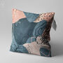 Abstract Cushion Cover With Blue Grey And Salmon Pink, thumbnail 3 of 7