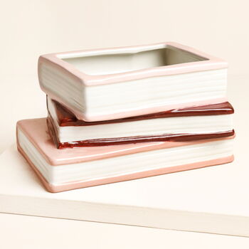 Stack Of Books Ceramic Planter, 2 of 3