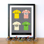 Tour De France Art Print, Vintage Cycling Jerseys, thumbnail 2 of 5
