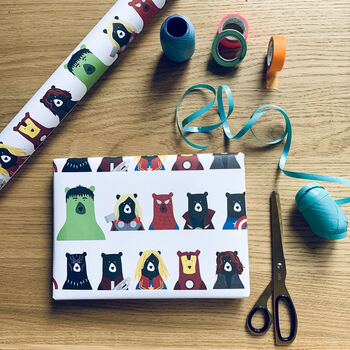 Superhero Bears, Wrapping Paper, 3 of 3