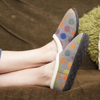 Amber Grey Spotty Women's Slippers Indoor/Garden Shoes, 3 of 6