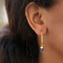 Gold And Purple Natural Spike Earrings, thumbnail 4 of 5