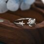 Turtle And Starfish Open Ring In Sterling Silver, thumbnail 5 of 10