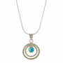 Infinity Universe Turquoise Silver Necklace, thumbnail 3 of 12