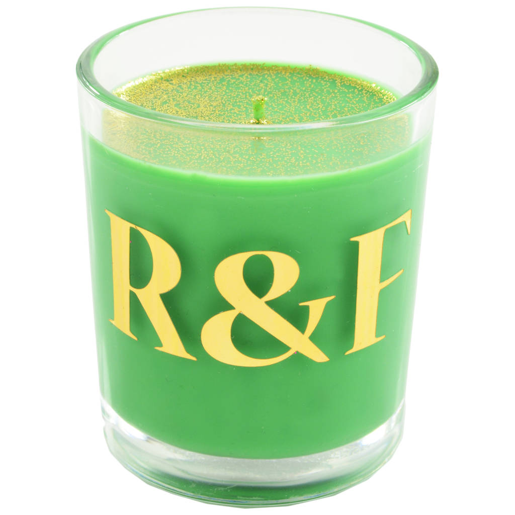 Personalised Gold Foil Monogram Wedding Favour Candle By Flamingo