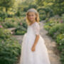 Ophelia In Ivory White Party Girl Or Flower Girl Dress, thumbnail 4 of 8