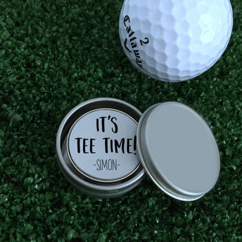 Personalised 'It's Tee Time' Golf Ball Marker, 2 of 2