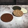 Set Of Four Leopard Print Leather Coasters, thumbnail 2 of 3