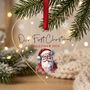 Personalised Heart Traditional Santa Acrylic Bauble Hanging Decoration, thumbnail 2 of 4