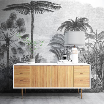 Palm Of The Ucayali Amazon Mural Wallpaper In Black, 2 of 6