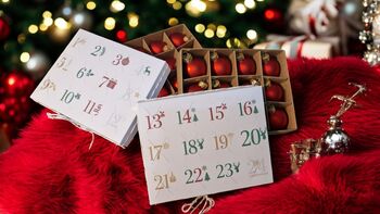 Personalised Advent Calendar – 24 Engraved Glass Baubles, 2 of 8