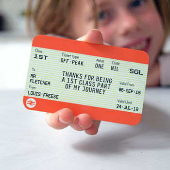 Personalised 'Thank You Teacher' Train Ticket Keepsake, 3 of 6