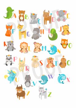 Personalised Alphabet Animal Birth Date Print, 3 of 4