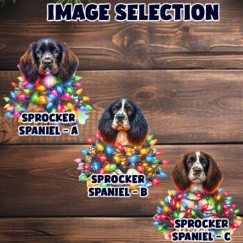 Personalised Sprocker Spaniel In Christmas Lights, 3 of 10