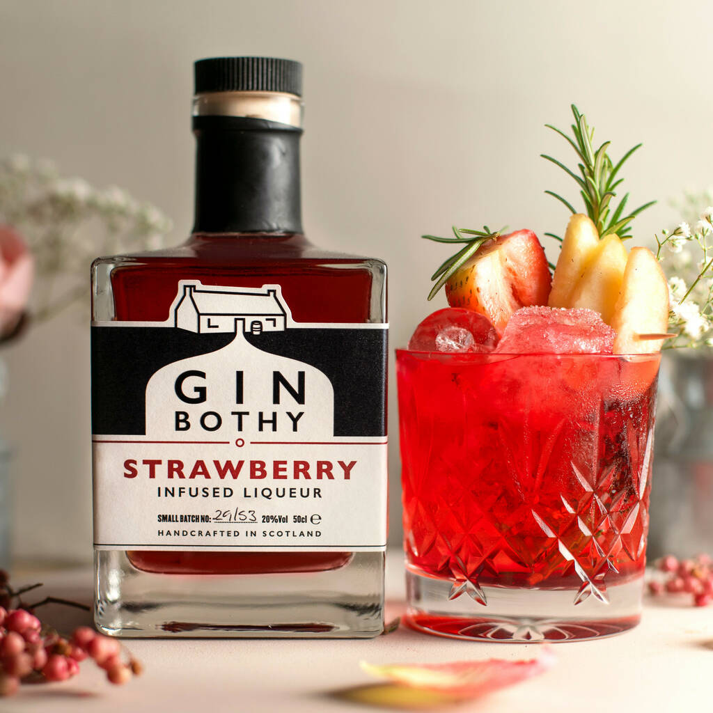 strawberry gin by gin bothy | notonthehighstreet.com