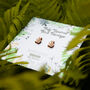 Inky Squirrel Tiny Stud Birch Earrings, thumbnail 3 of 8
