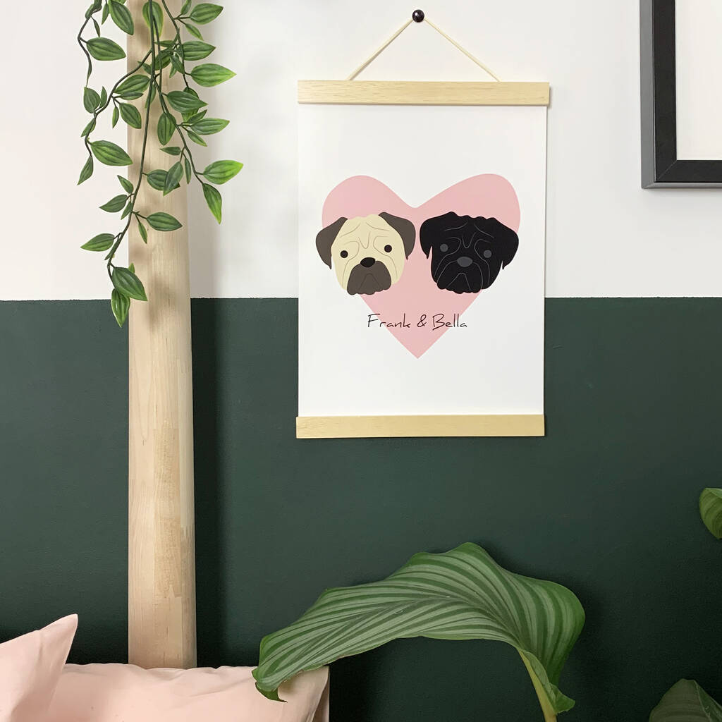 Personalised Dog Heart A4 Print, 1 of 12