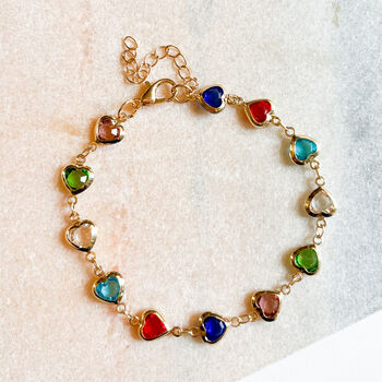Rainbow Heart Charm Bracelet, 2 of 2