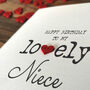 Personalised Birthday Card For Special Niece, Handmade Card, thumbnail 4 of 4