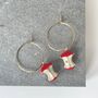 Enamel Apple Core Hoop Earrings ‘Love You To The Core’, thumbnail 1 of 4