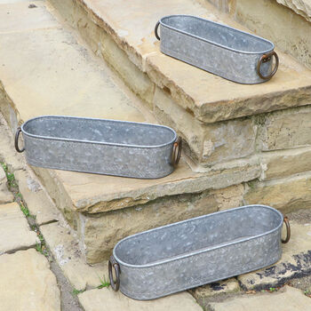 Set Of Three Large Garden Trough Planters, 3 of 6