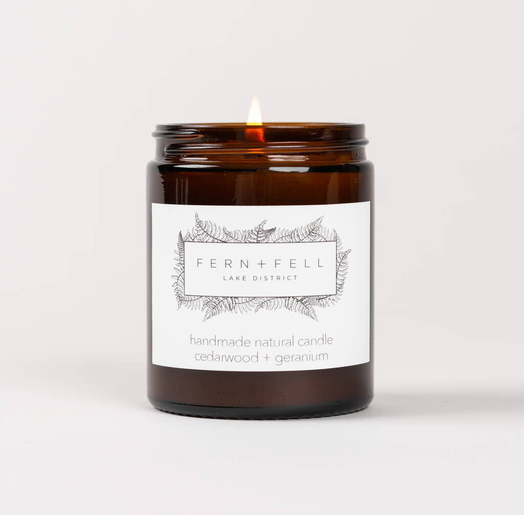 Luxe Spa Days Cedarwood + Geranium Candle By FERN+FELL