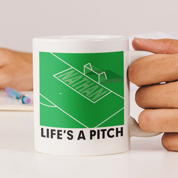 Personalised Life 'S A Pitch Football Mug Gift, 3 of 4