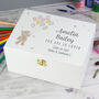 Personalised Teddy And Balloons Keepsake Box, thumbnail 1 of 7