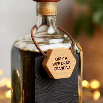 Personalised Bottle Tag In Solid Wood And Leather, 4 of 11