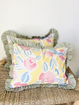 Reversible Floral Print Cushion, 2 of 3